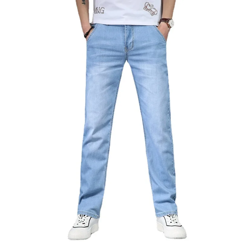 Джинсы мужские стрейчевые классические модные брендовые брюки из денима Мягкие