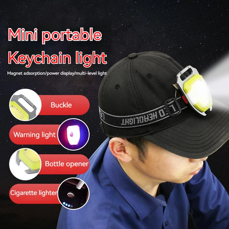 

New Multi-Functional Wearable Headlights For Maintenance, Camping, Fishing, Charging, Mini Portable Cigarette Iighting Keychain
