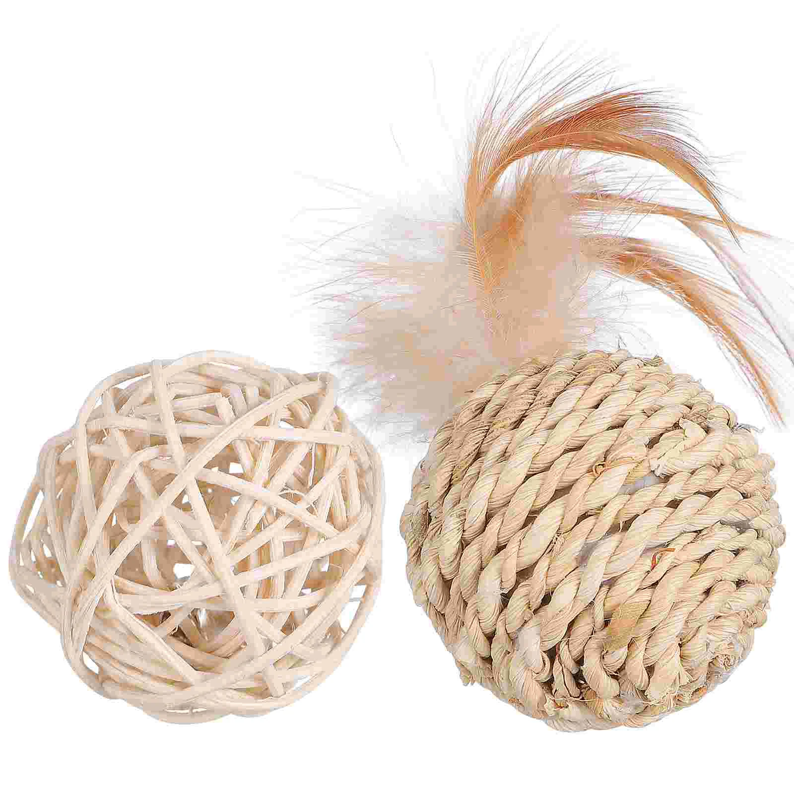 2 шт. шарики из ротанга для кошек игрушки-колокольчики домашних животных с