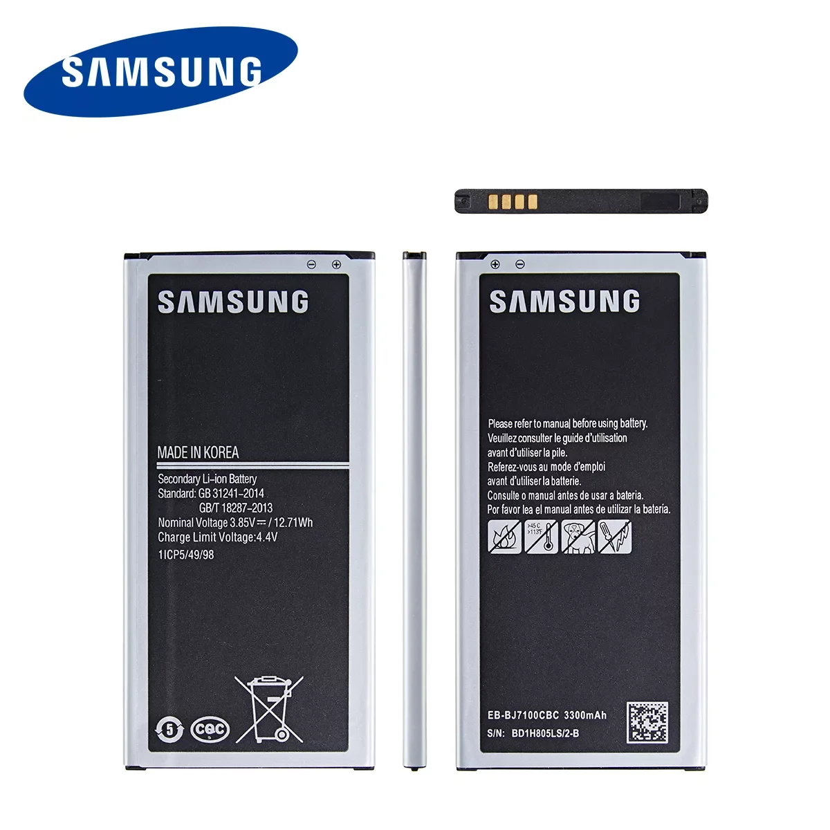 

Orginal EB-BJ710CBC EB-BJ710CBE 3300mAh Battery For Samsung Galaxy J7 (2016 Edition) J710 J710F/M/H/FN J7(2016) DUOS