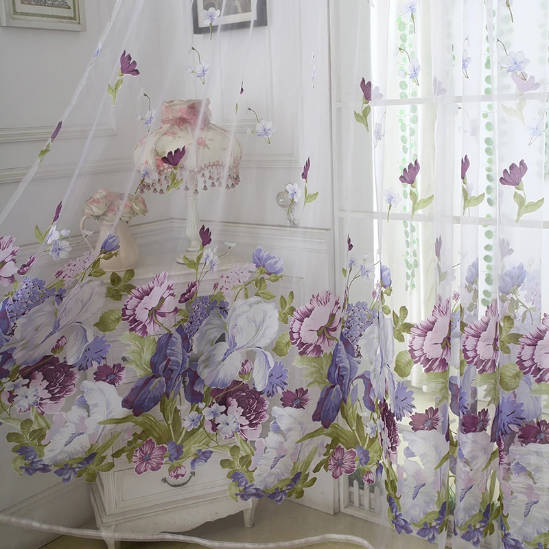 Грязные Цветочные оконные экраны Paeonia цветы марлевые шторы для спальни гостиной