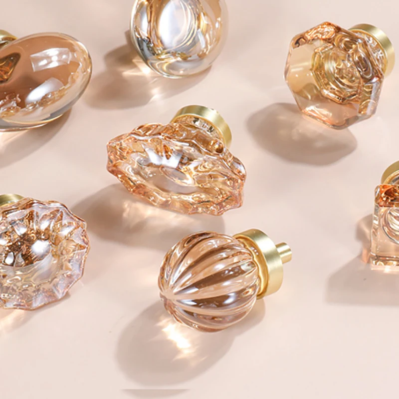 Роскошная ручка для шкафа дверного цинковый сплав цвет шампанского в