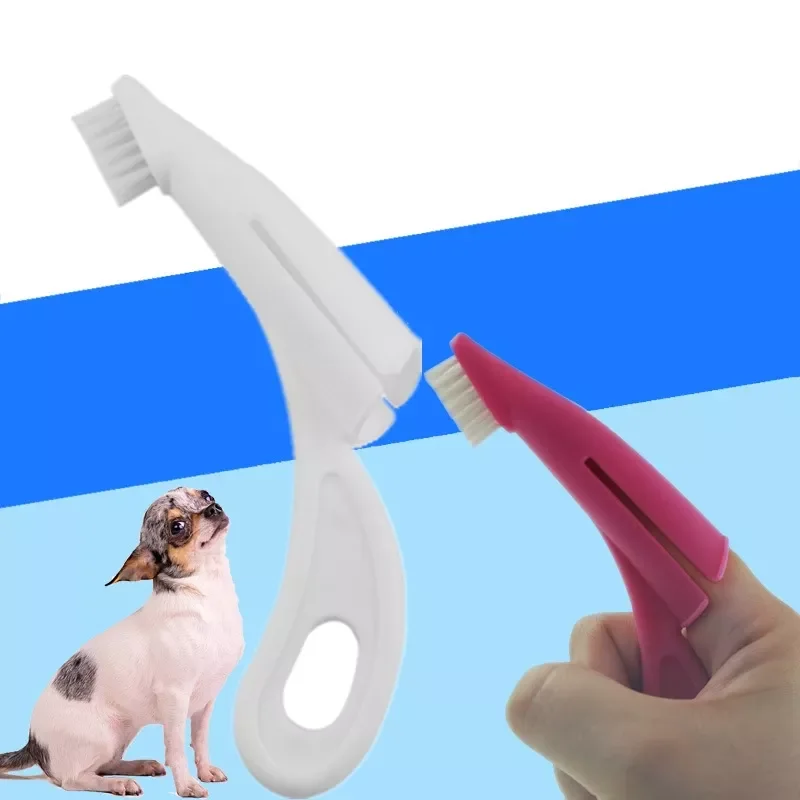 

2022New Pet Finger Toothbrush Teddy Dog Brush Bad Breath Tartar Teeth Tool Dog Cat Cleaning Supplies 2 Colors Dog Toothbrushes