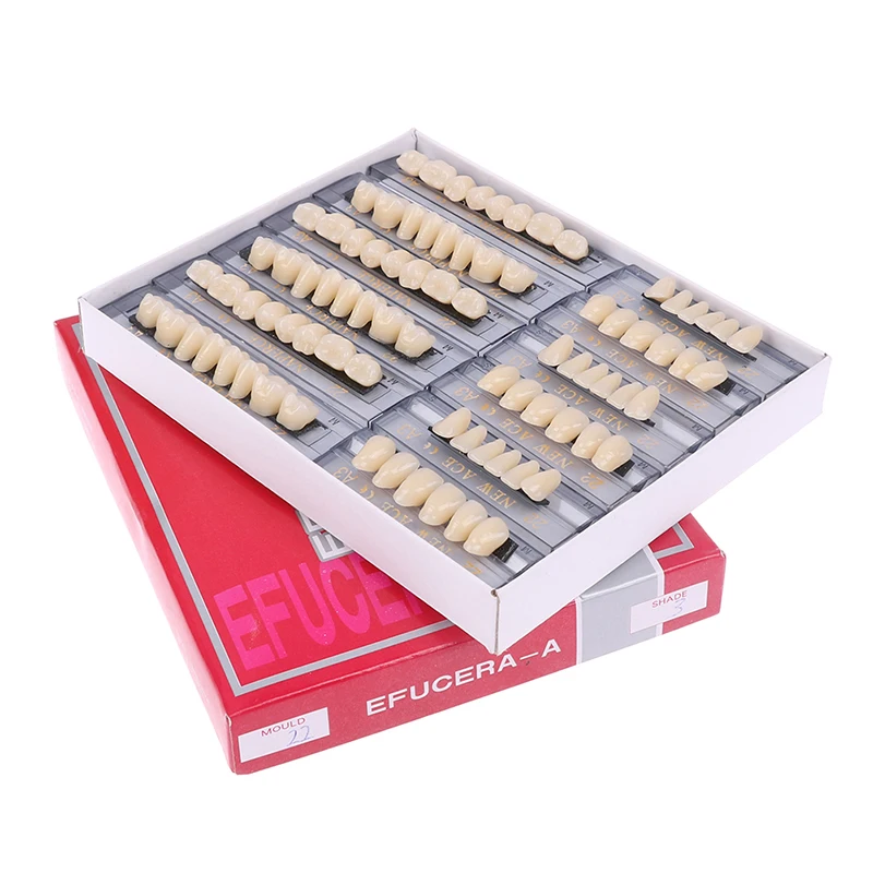 

168 pieces/6sets /box Dental Synthetic Polymer Teeth Full Set Resin Denture Dental Teeth Color A2 A3 Size 23 Dentist Materials
