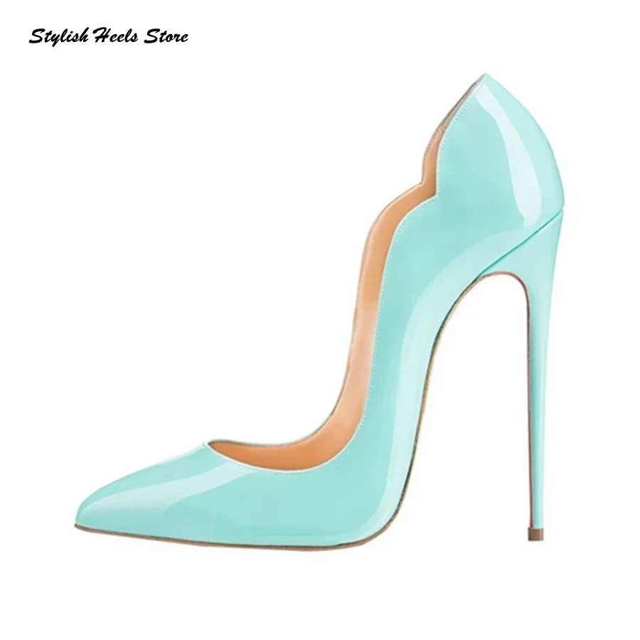 Элегантные туфли-лодочки ярких цветов без шнуровки на шпильке стильные тонком