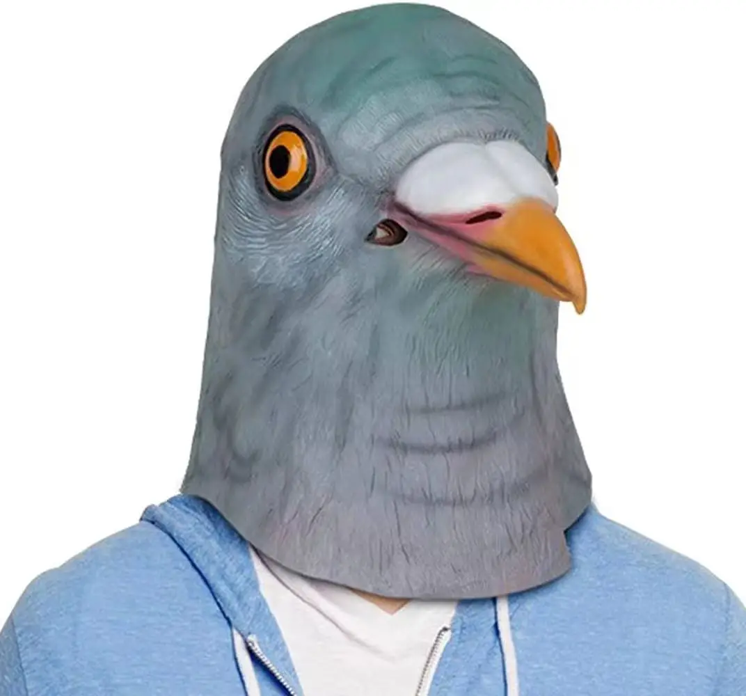 

Molezu Halloween White Pigeon Latex Mask Cute Pigeon White Full Head Animal Mask For Halloween Party