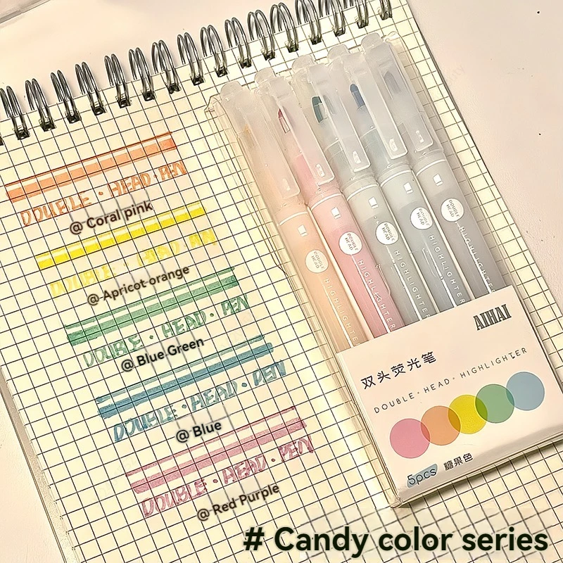 

5 Упаковок Двусторонних Графических Маркеров Флуоресцентных Пастельных Цветов С Прозрачным Наконечником Из Доломита Sharp Vie...