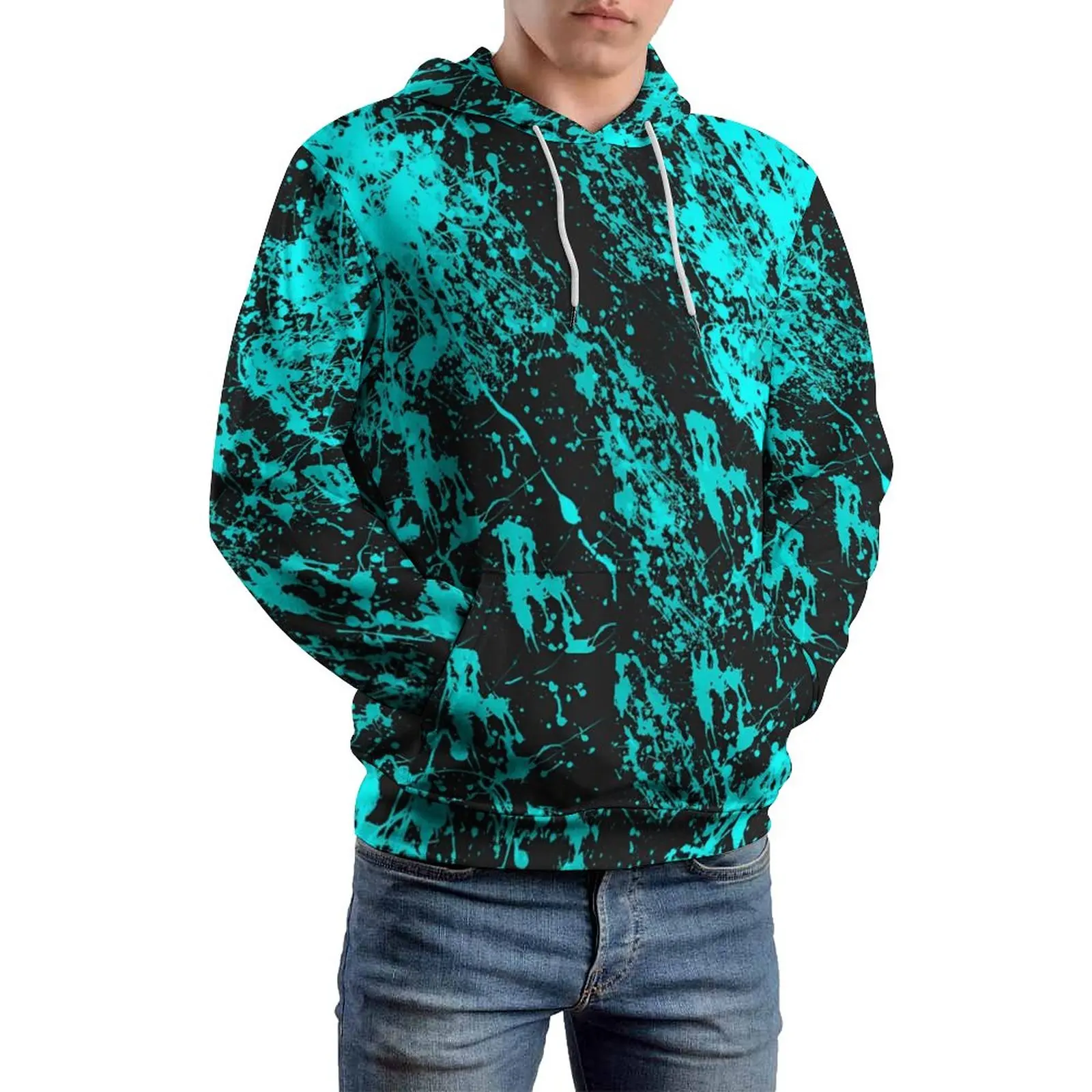 

Paint Brush Splatter Casual Hoodies Abstract Print Streetwear Pullover Hoodie Men Long Sleeve Graphic Sweatshirts Large Size 6XL