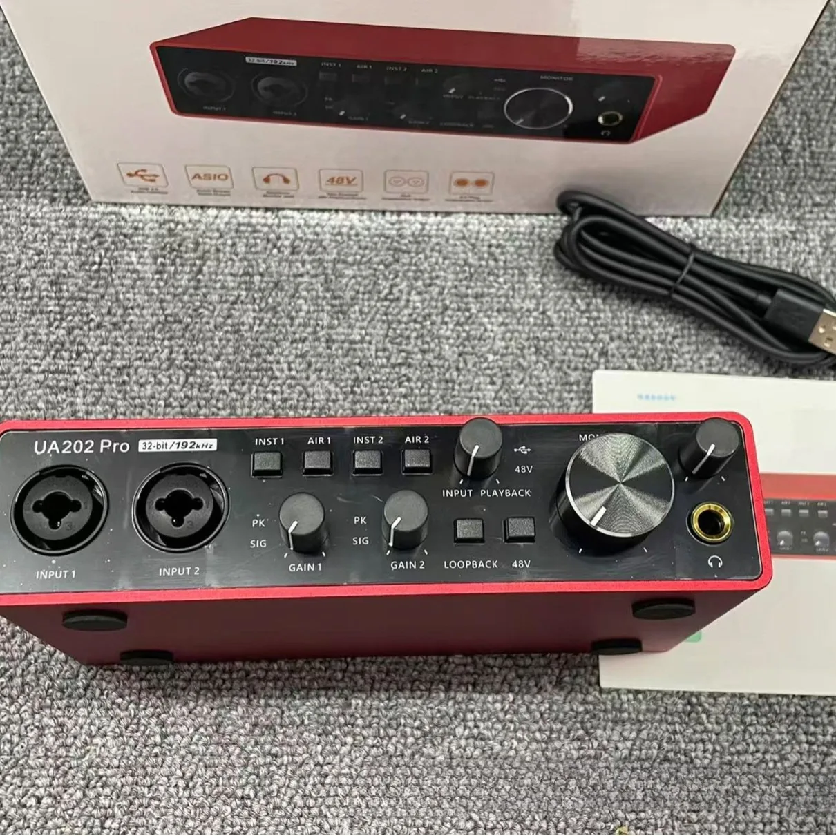 Фото Профессиональная звуковая карта UA202 Pro с USB-аудиоинтерфейсом и фантомным питанием 48В для живых выступлений, студийной записи и подкастов №4