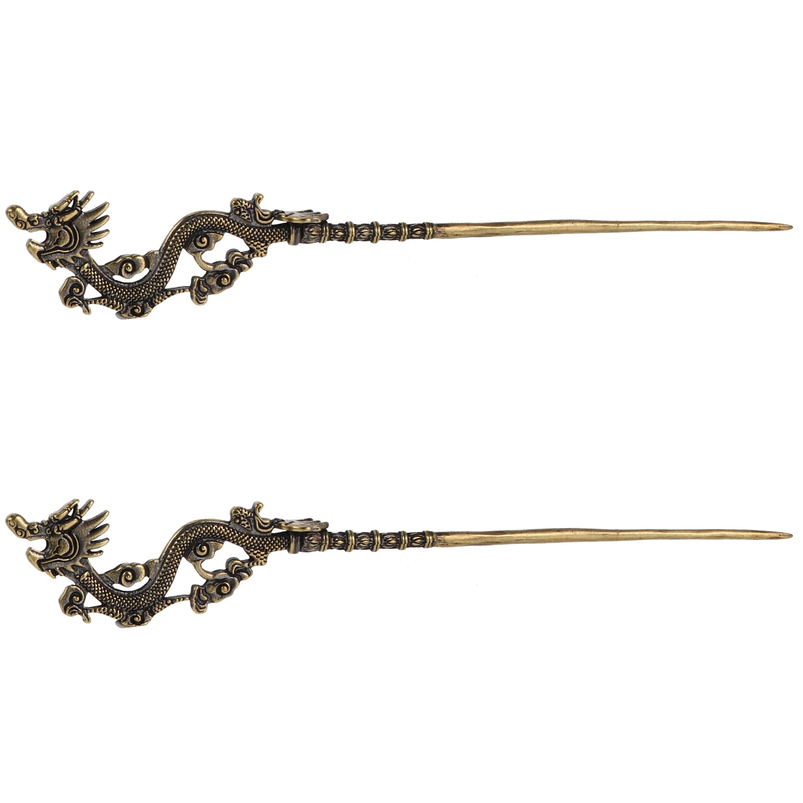 

Hair Sticks Chinese Vintage Dragon Metal Stick Pin Retro Hairpin Chopsticks Hairpins Ancient Decorative Chopstick Japanese Women