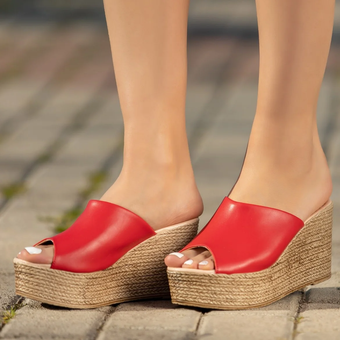 

Танкетка Tonar Hanna женская, повседневные танкетки, прохладный летний стиль, удобные, красная кожа, весна-лето