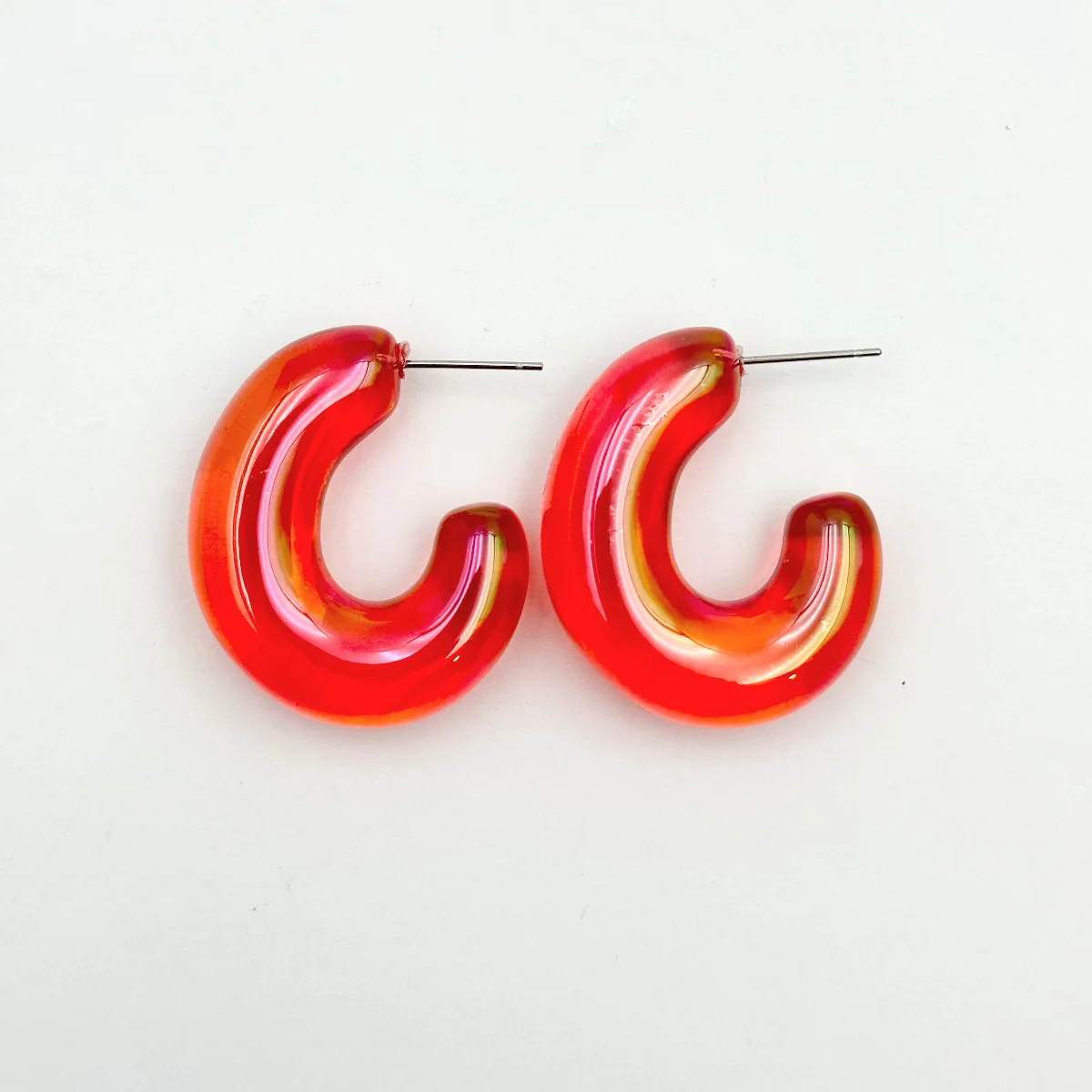 Модные прозрачные акриловые серьги желе конфетных цветов полные и ослепительные