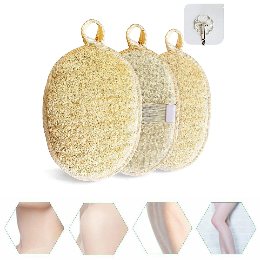 

3pcs Bath Loofah Sponge Bath Wiping Shower Towel With Hook Exfoliate Deeply Clean Skin Remove Grease Dead Skin Shower Bathtub
