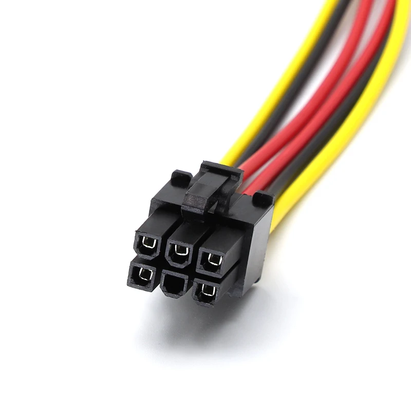 Фото Кабель-адаптер питания IDE Dual 4pin Molex Male на 6 Pin Female PCI-E Y Molex IDE для видеокарт, 1 шт. №3