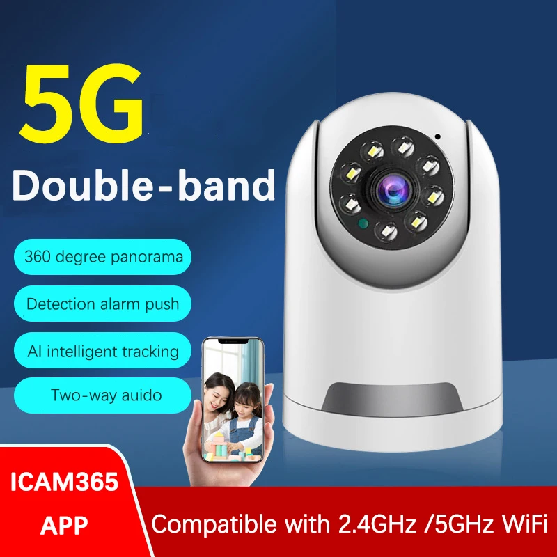 

IP Camera 5G WiFi Baby Monitor 1080P Mini Indoor CCTV Security AI Tracking Audio Video Surveillance Mini Camera Indoor Security