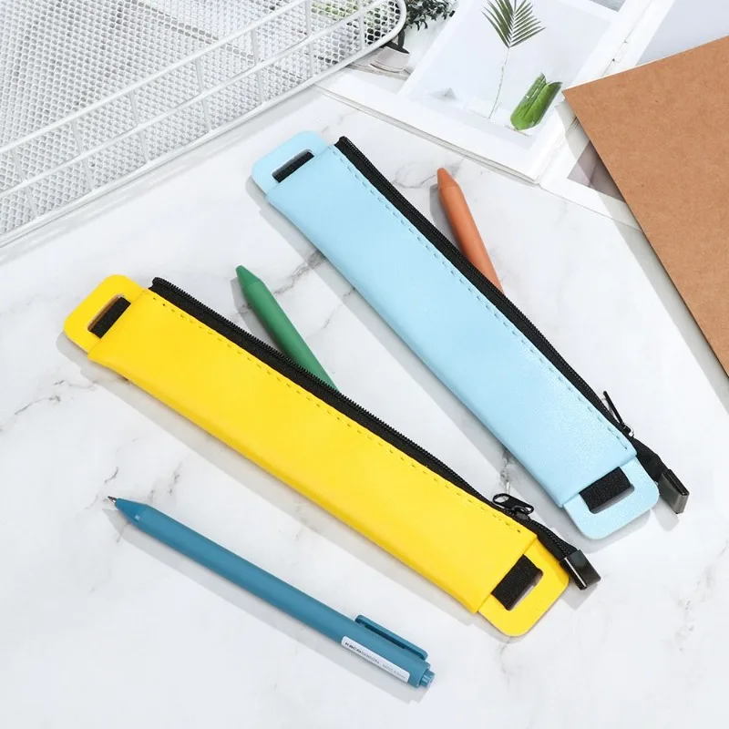 

Luxury Notebook Pen Bag Touch Screen Pen Cover PU Leather Elastic Buckle Pencil Case for Book Office Meeting School Supplies