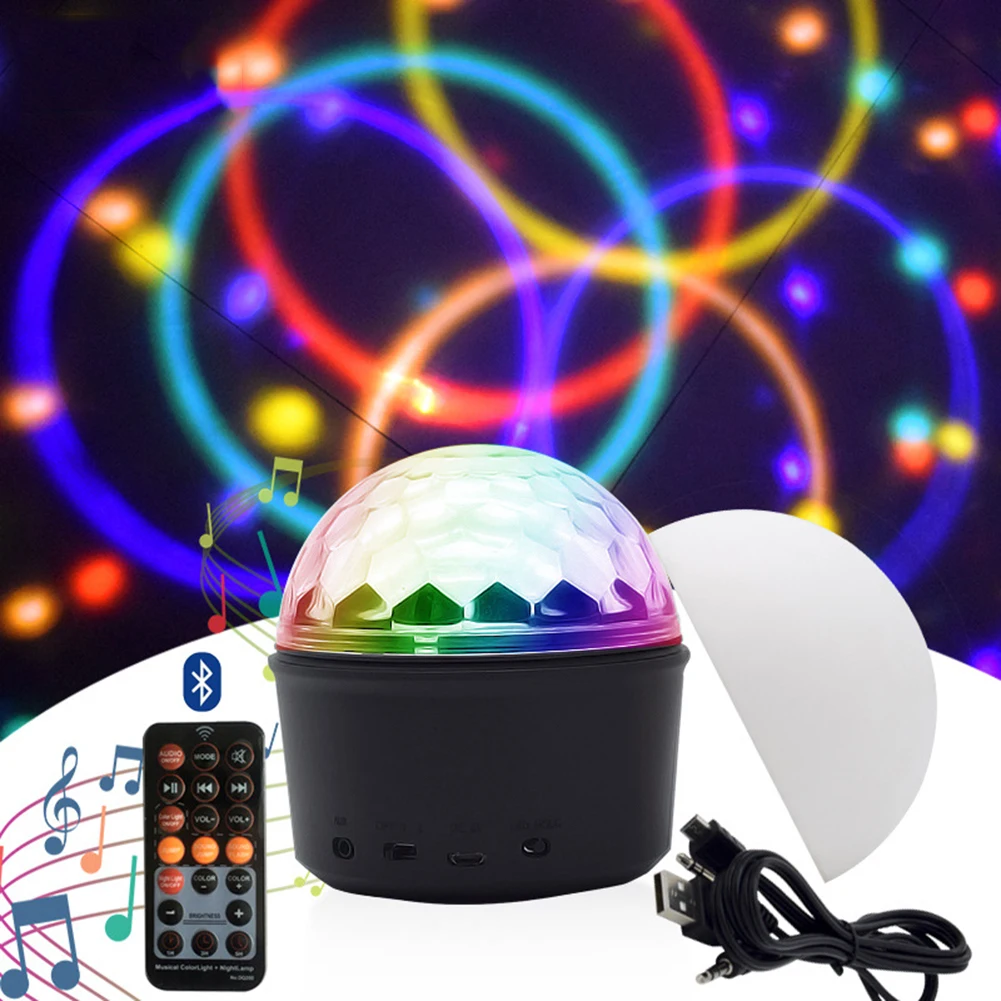 

Bedside Remote Control Sensor Lamp Crystal Colorful Bluetooth-compatible Projector Light for Stage Performance
