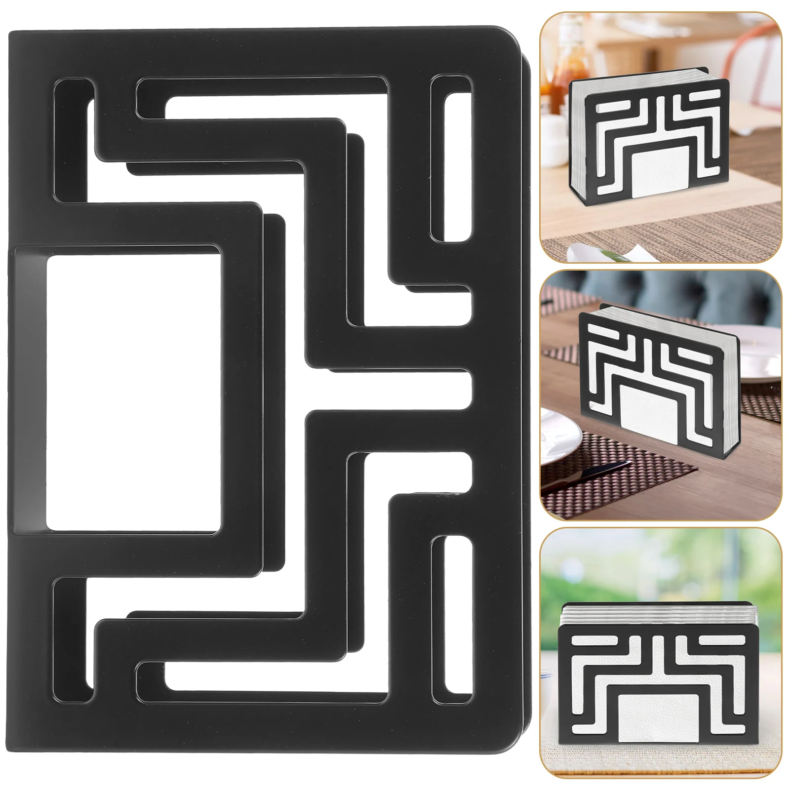 

Napkin Holder Stand Table Tissue Paper Storage Holders Dispenser Rack Kitchen Towel Modern Organizer Tabletop Tray Metal Hollow