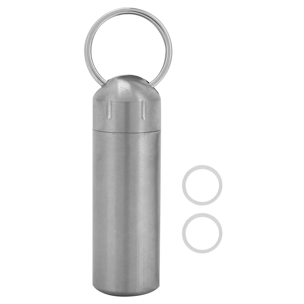 

Outdoor Stainless Steel Sealed Waterproof Pill Bottle Portable Container