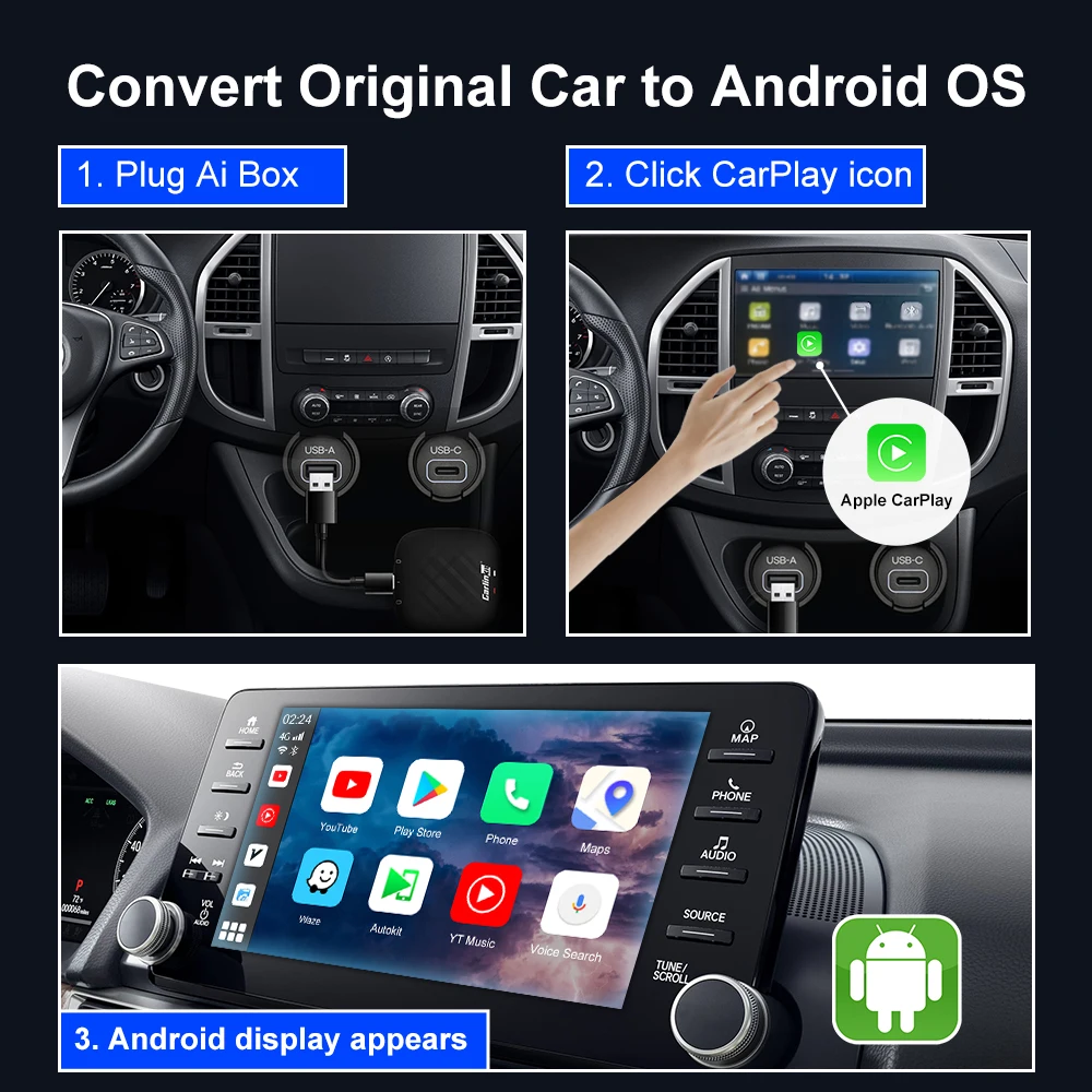 CarlinKit Android авто беспроводной CarPlay Ai Box 11 Snapdragon 4G LTE Netflix потоковая коробка 3 ГБ ОЗУ