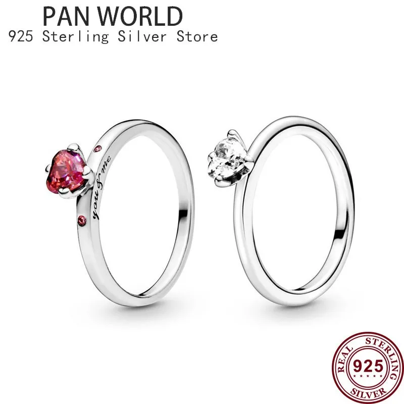 

925 Sterling Silver Shiny Love Haoshi Transparent Love Women Pan Ring Suitable For Wedding Gifts Anniversary Charm Jewelry