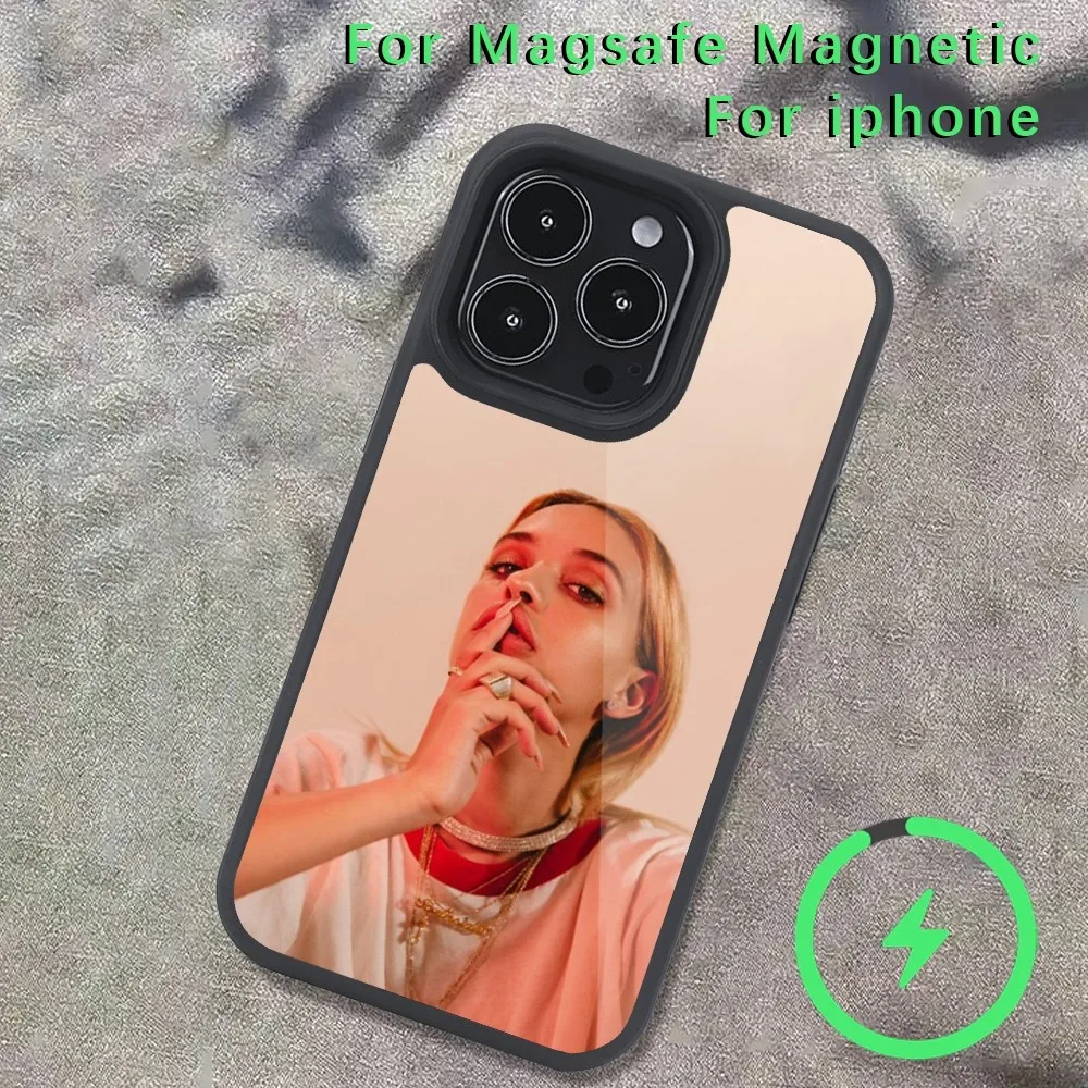 Чехол для телефона B-Bad Gyal singer iPhone 14 13 12 11 15 Pro Max Magsafe Беспроводная зарядка плюс