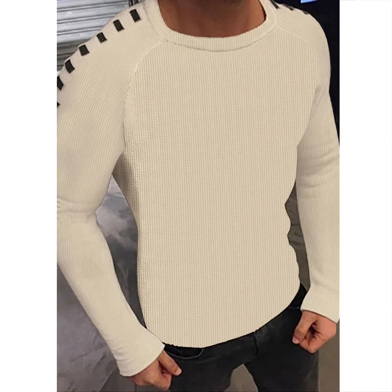 

Мужской свитер, повседневный вязаный пуловер, Простой Тонкий вязаный мужской пуловер с длинным рукавом и круглым вырезом, модный с длинными рукавами