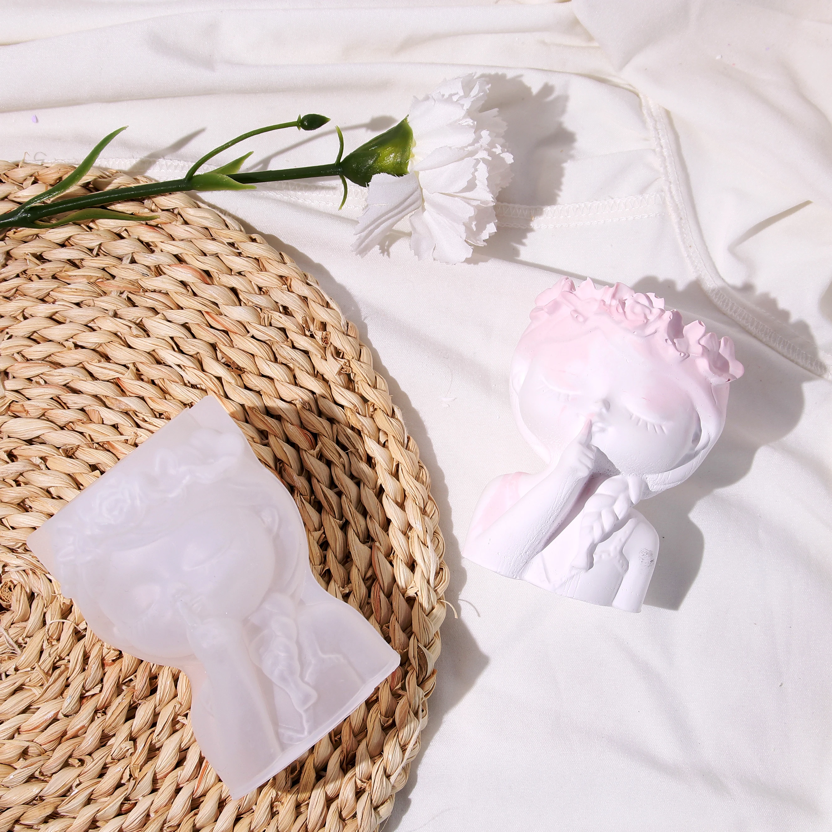 3D силиконовая форма для цветочного горшка девочек эпоксидной смолы в виде чашки