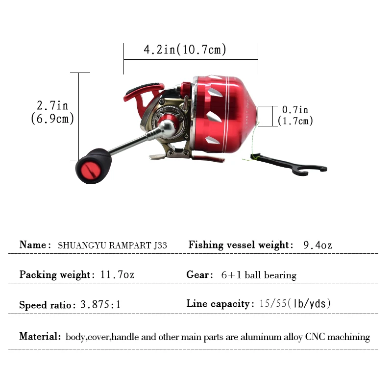 Slingshot Высокое Качество Мощная Рыболовная катушка 3 875: 1 сплав Передаточное