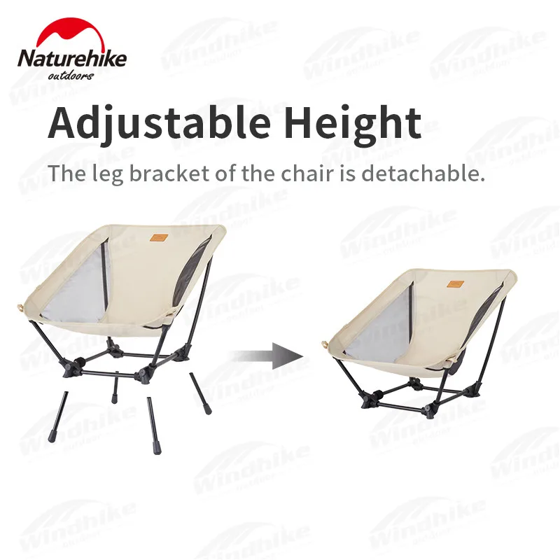 Портативный складной стул Naturehike для кемпинга регулируемая высота 600D ткань