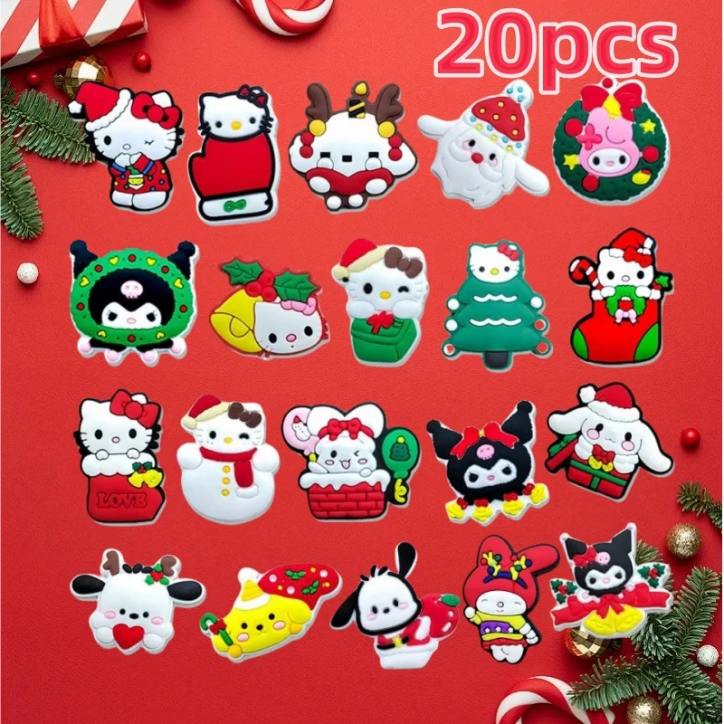 20 шт./компл. рождественская серия HelloKittys Kuromi для обуви с героями мультфильмов