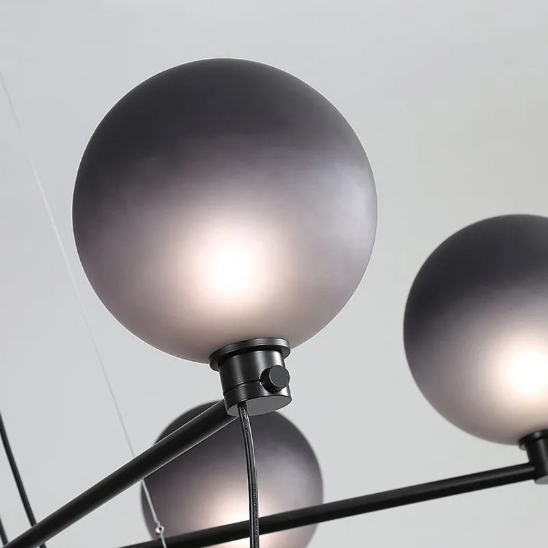 Скандинавская серая люстра волшебная фасоль стеклянный шар светильники в стиле