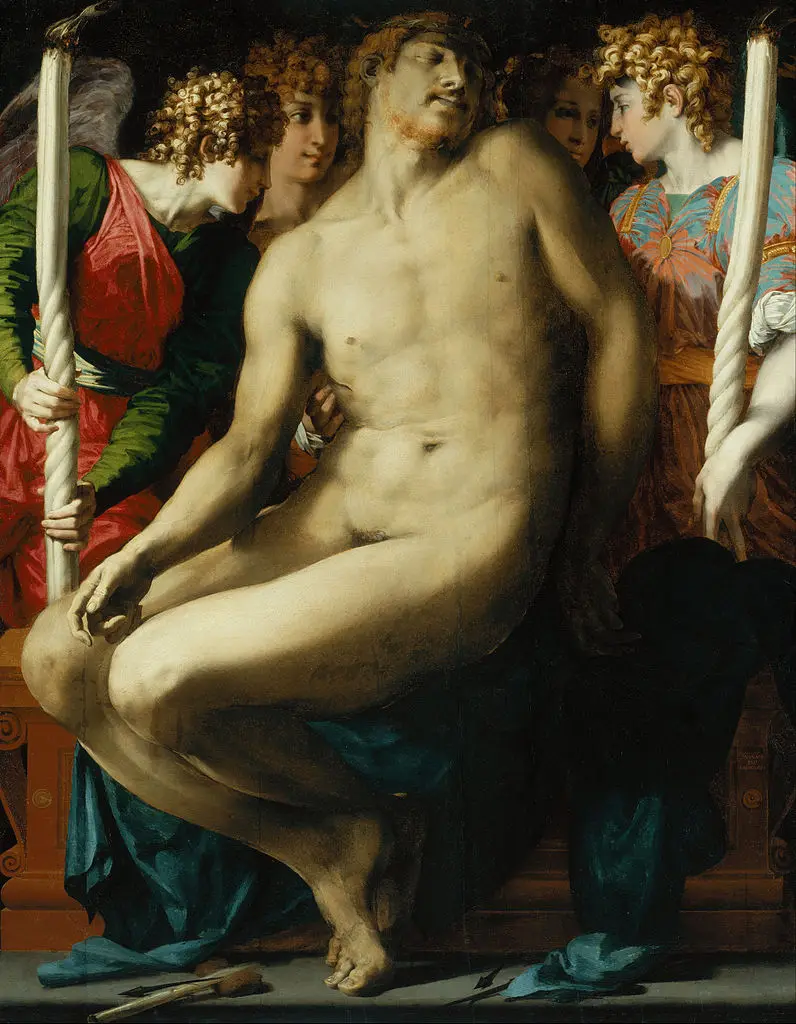

Оптовая продажа картина # ARTIST красный Фиорентино мертвый Христос с ангелами Печать Искусство на холсте-бесплатная доставка стоимость
