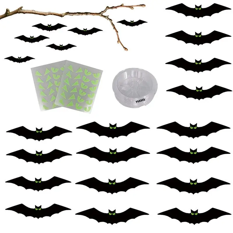 

Halloween Hanging Bats 16pcs Halloween Glow Bats Party Decor Party Supplies Outdoor Decor For Halloween Haunted House Photo