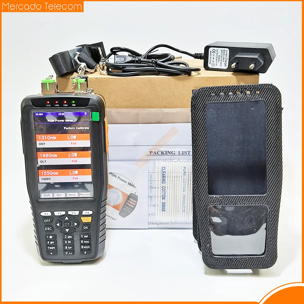 TM70B Handheld PON Fiber Optical Power Meter 1310/1490/1550nm FTTH VFL OPM built-in lithium battery