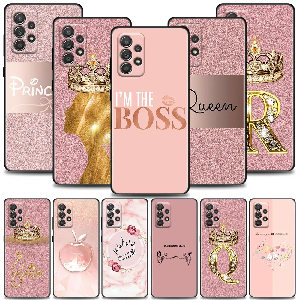 

Girl Boss Samsung A52 Case For Galaxy A72 A53 A42 A32 A33 A22 A23 A73 A51 A71 A01 Soft Funda Cover Rose Gold Pink Princess Queen