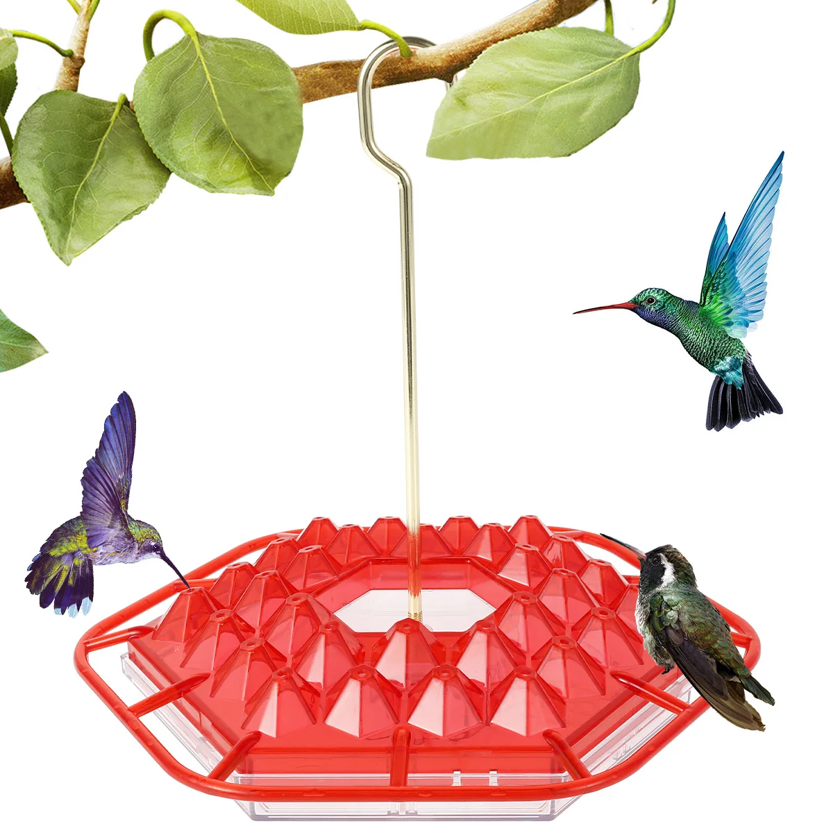 

Bird Feeders Plastic Hummingbird Feeder Water Drinker with 30Pcs Feeding Holes Leak-Proof Station for Backyard Garden Courtyard