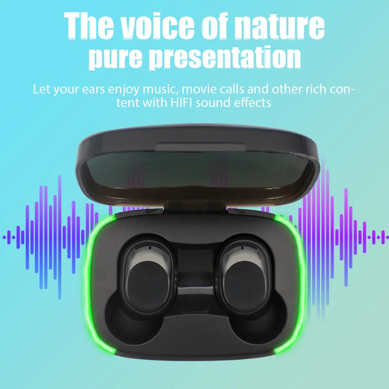 

Y60 TWS Wireless Headphones E7S earphones A6R headset for redmi iphone 9D Stereo Mic Sport True wireless Bluetooth Earbuds