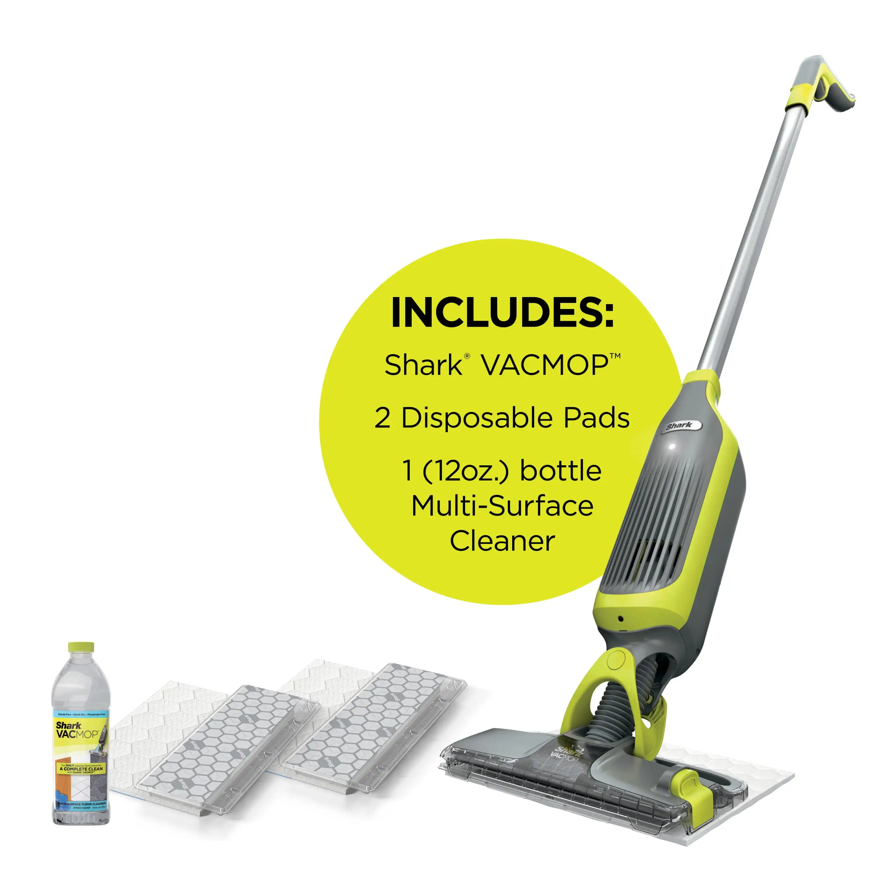 

Shark VACMOP Беспроводная твердая напольная вакуумная швабра с одноразовой подушкой VACMOP, VM200