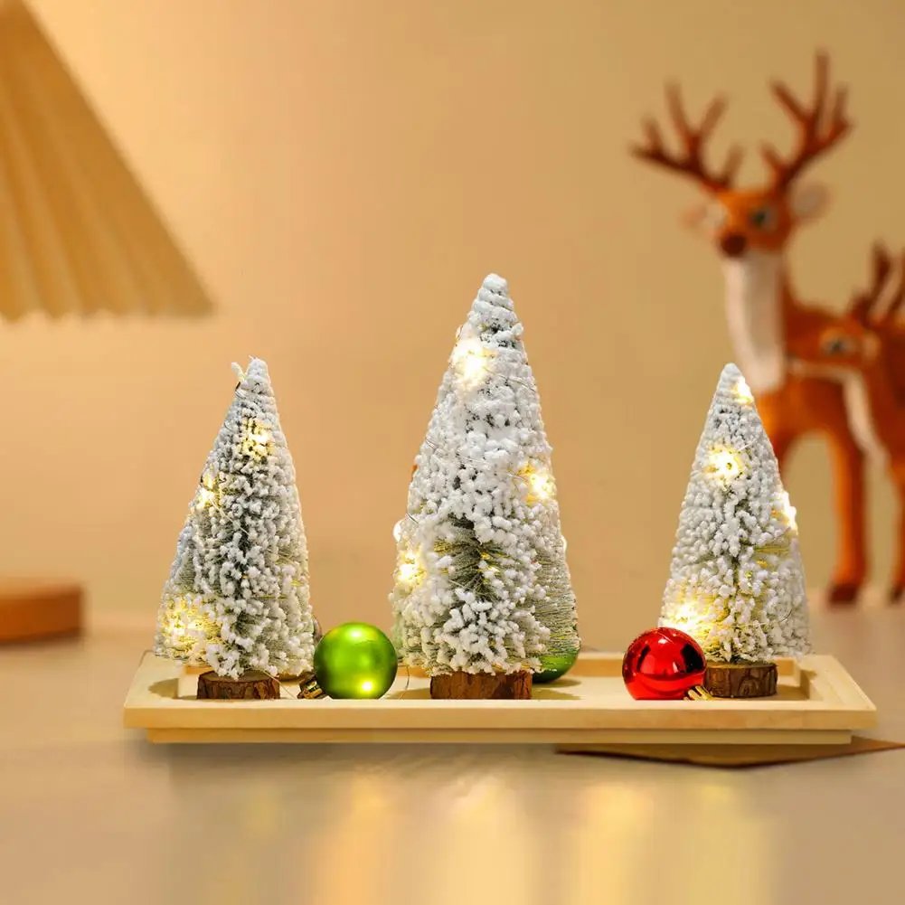 Рождественская елка с деревянной основой праздничная Светодиодная лампа для
