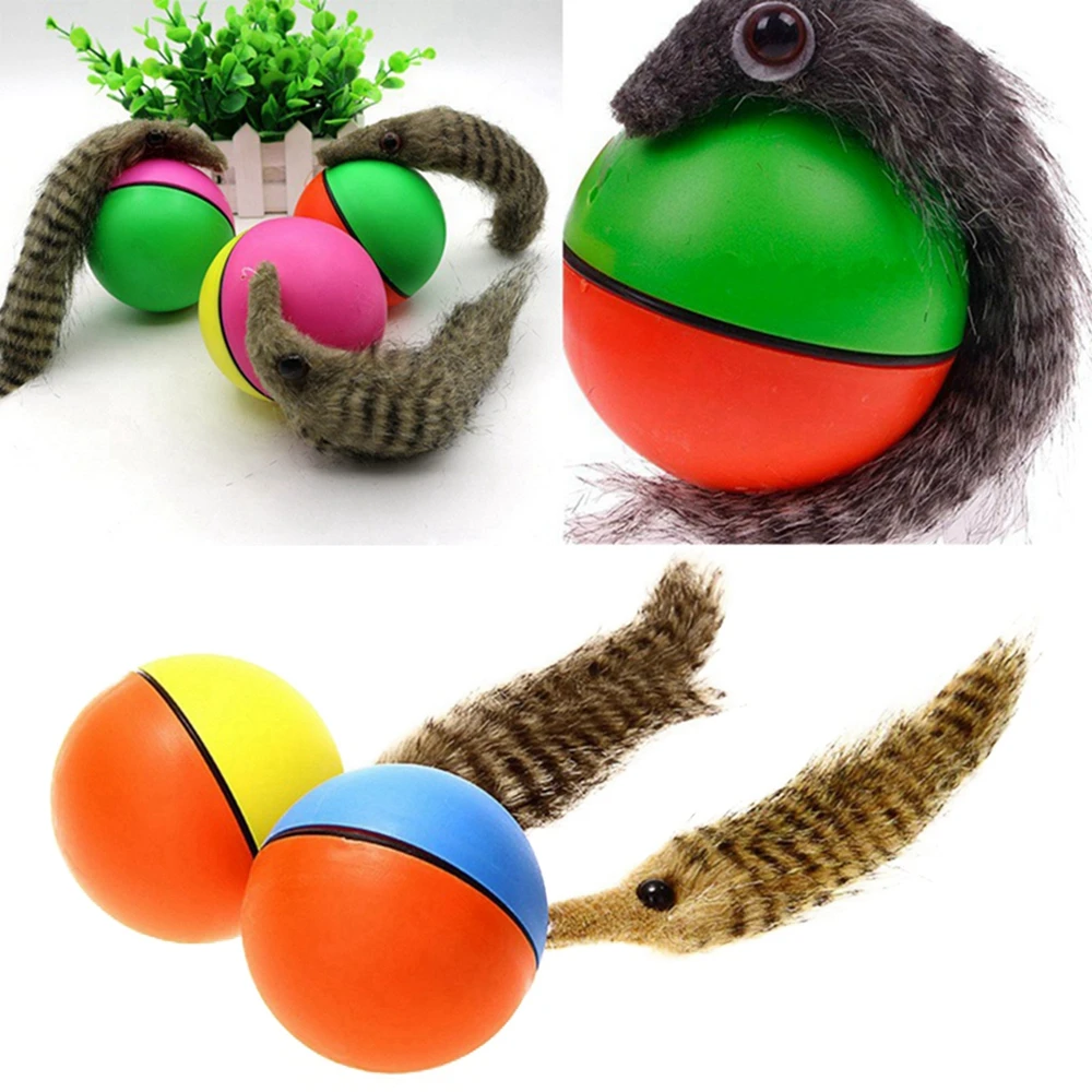 

Pet Cat Rolling Toy Ball Electric Mobile Indoor Toy Electric Dog Fun Teaser Ball Pet Ball Toy With Mouse Feather Accessories