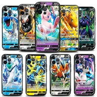 anime pokemon cards for apple iphone 13 12 11 pro mini x xr xs max se 6 6s 7 8 plus phone case black tpu silicone cover funda