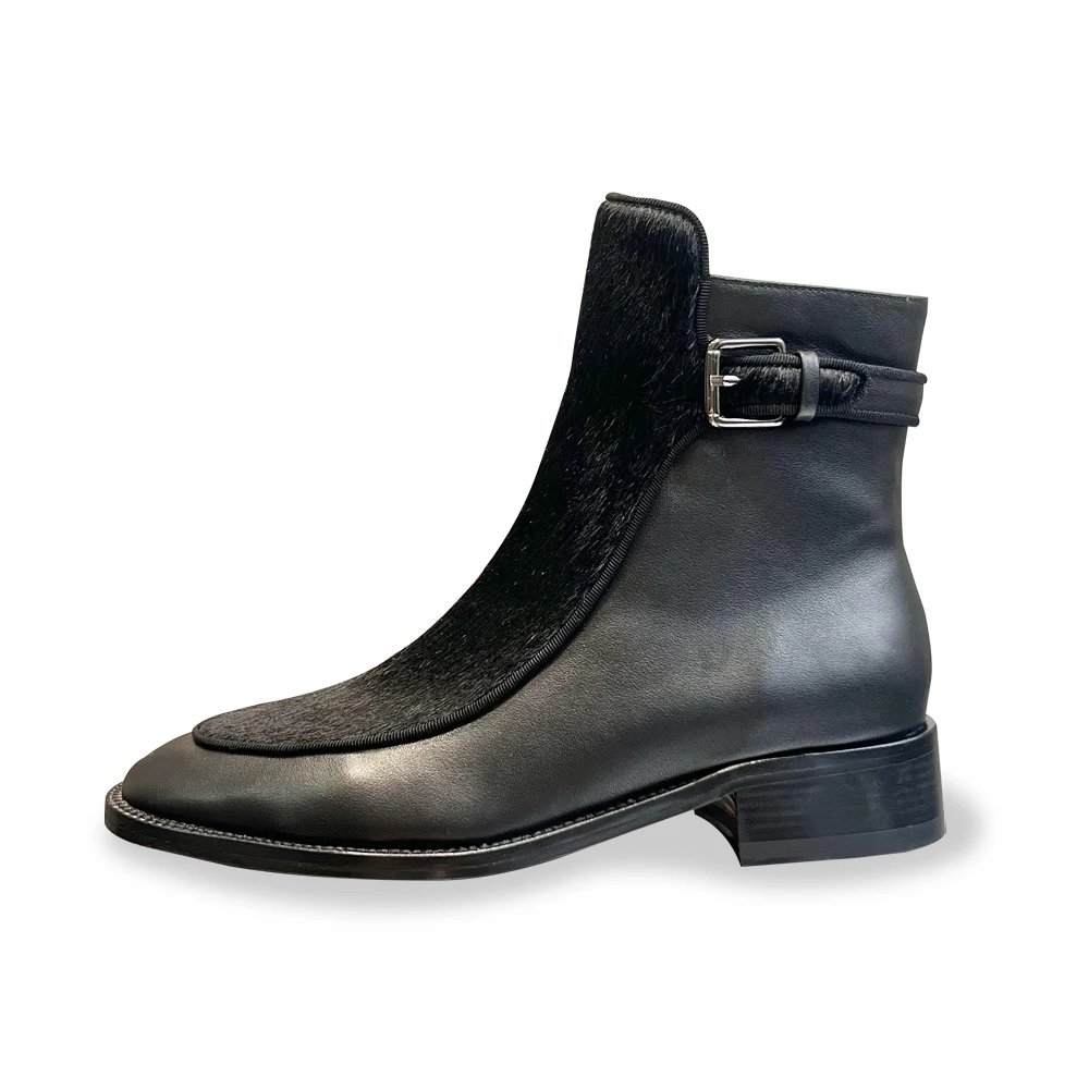 

Shoes For Women 2022 Designer Luxury Vintage Horsehair Boots Red Sole Martin Boots Warm And Windproof For Outdoor Camping