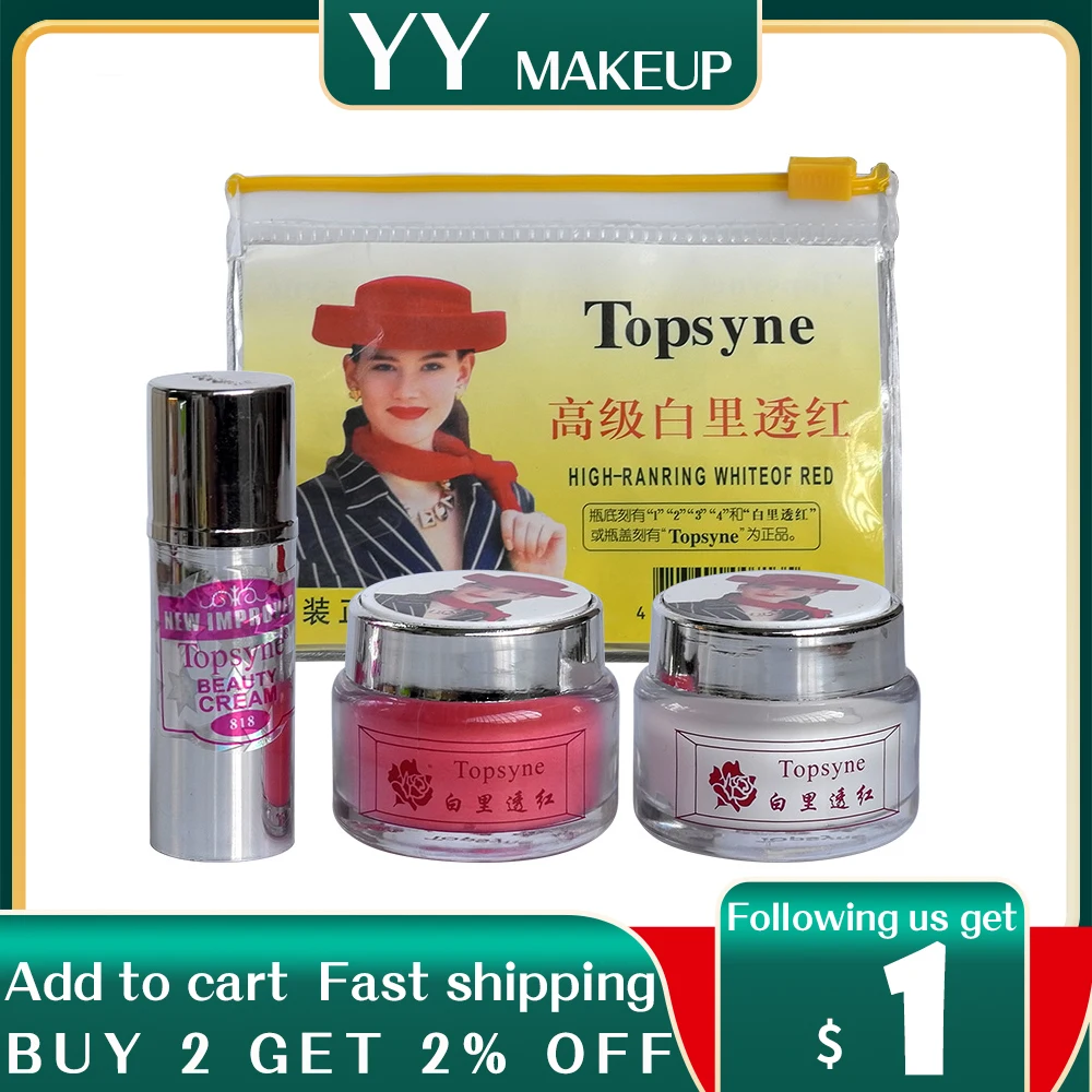 Topsyne Ranring White in Red Face Care Set Day Nigh Pearl cream Anti Freckle Face care Silver Cover