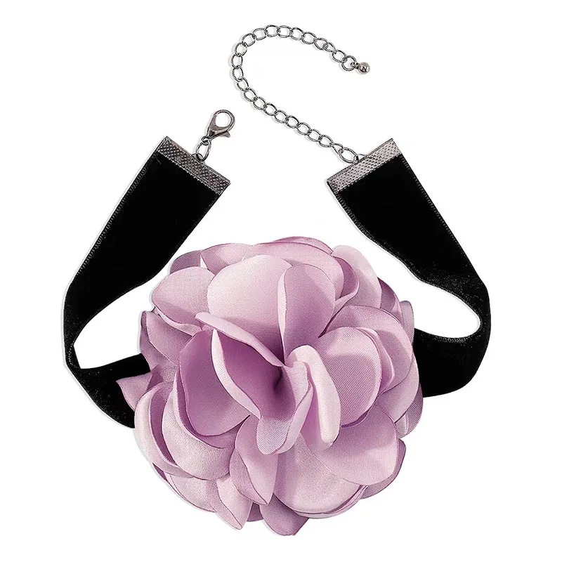 Ожерелье с большим кулоном в виде цветка чокер для женщин и девушек модные