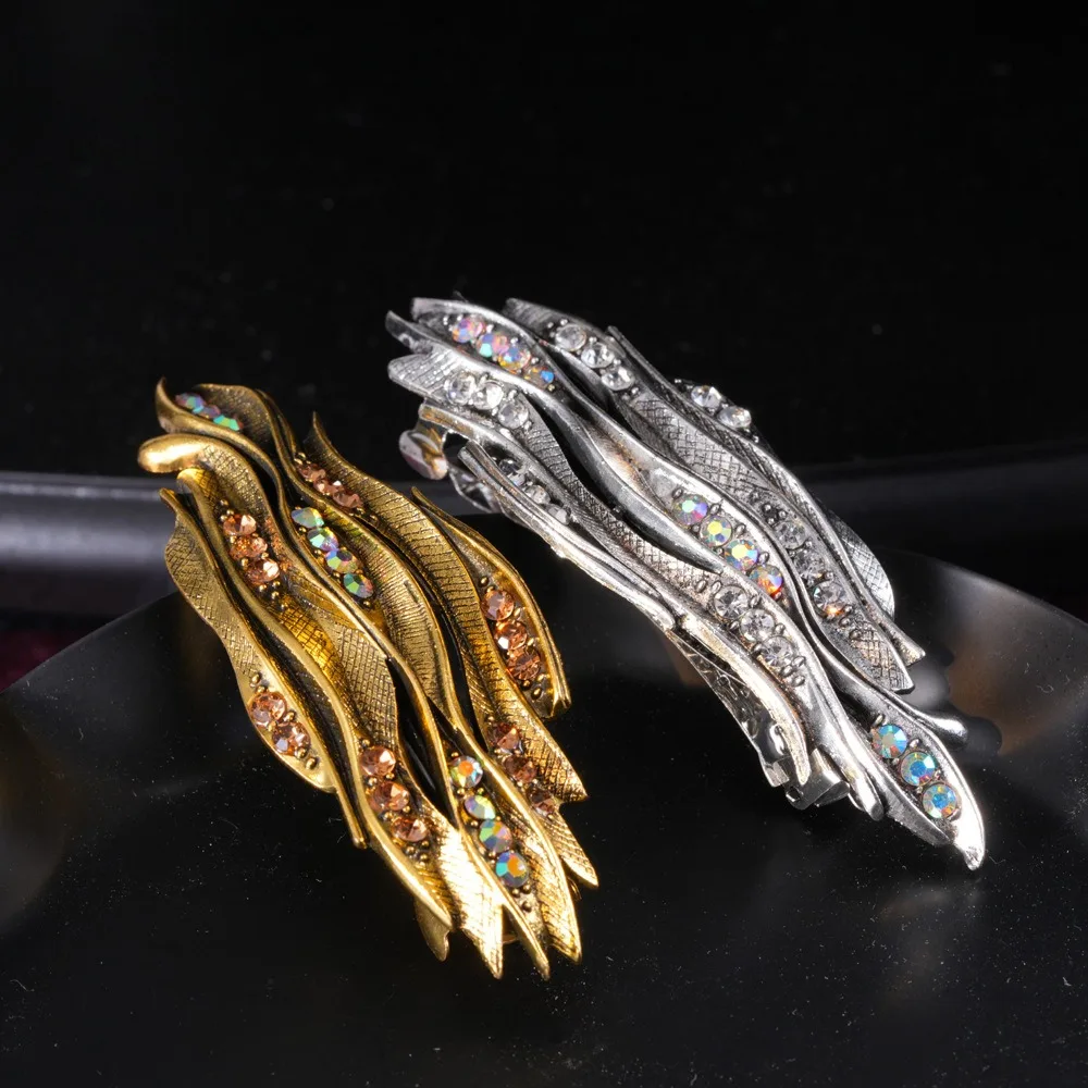 10 см винтажные большие женские заколки для волос в европейском стиле пружинные