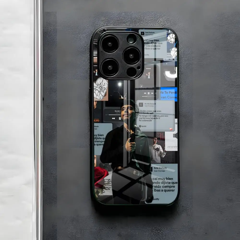 Фото Чехол для телефона I-Ivan Cornejo Rapper для iPhone 17 Air 16 E Pro Max 15 14 13 Mini 12 Pro 11 Max Plus, черный, стеклянный №2