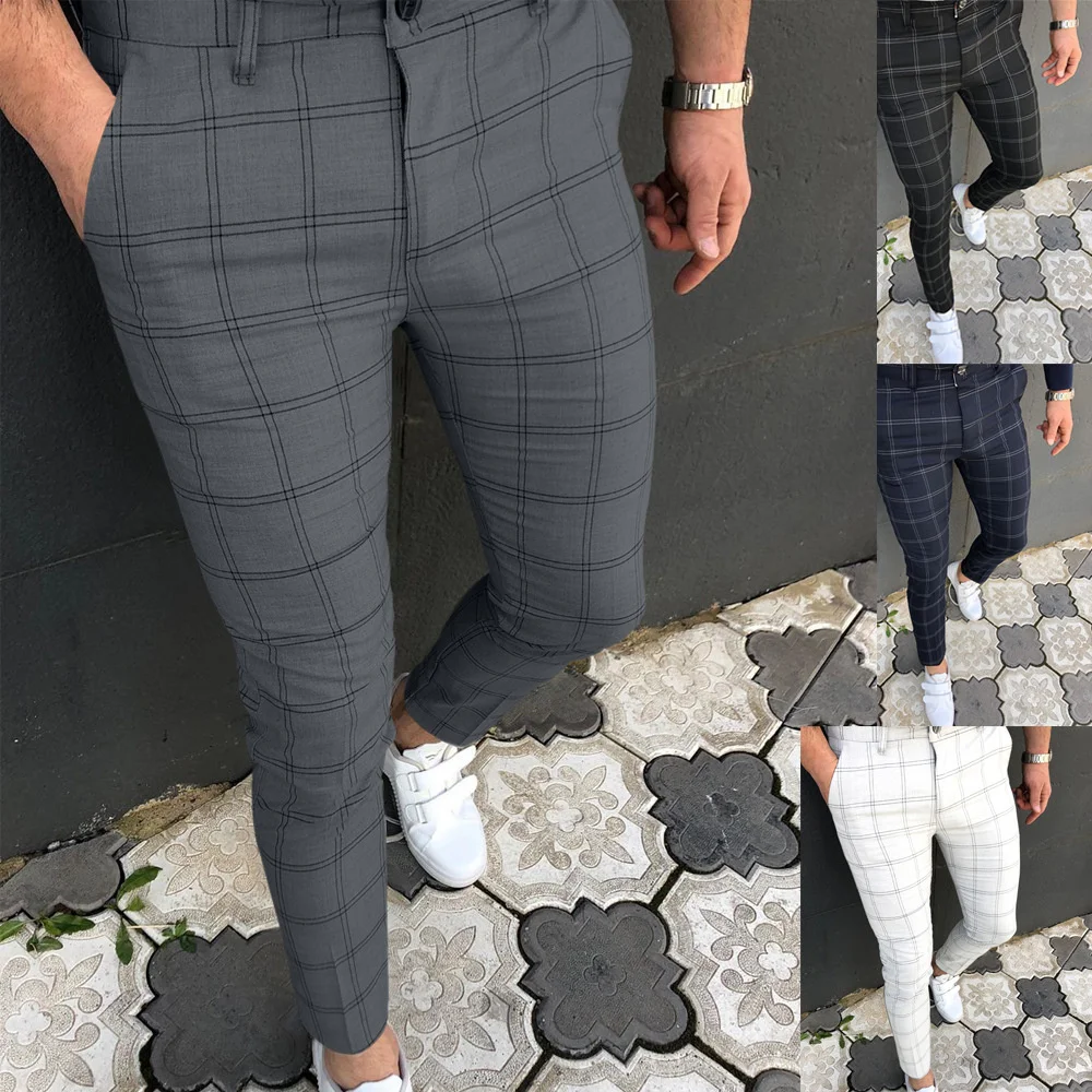

Men Clothing Hot Work Stretch Pants Spring Autumn New Fashion Grey Blue Multicolor Casual Trousers Pencil Pants For Men Business