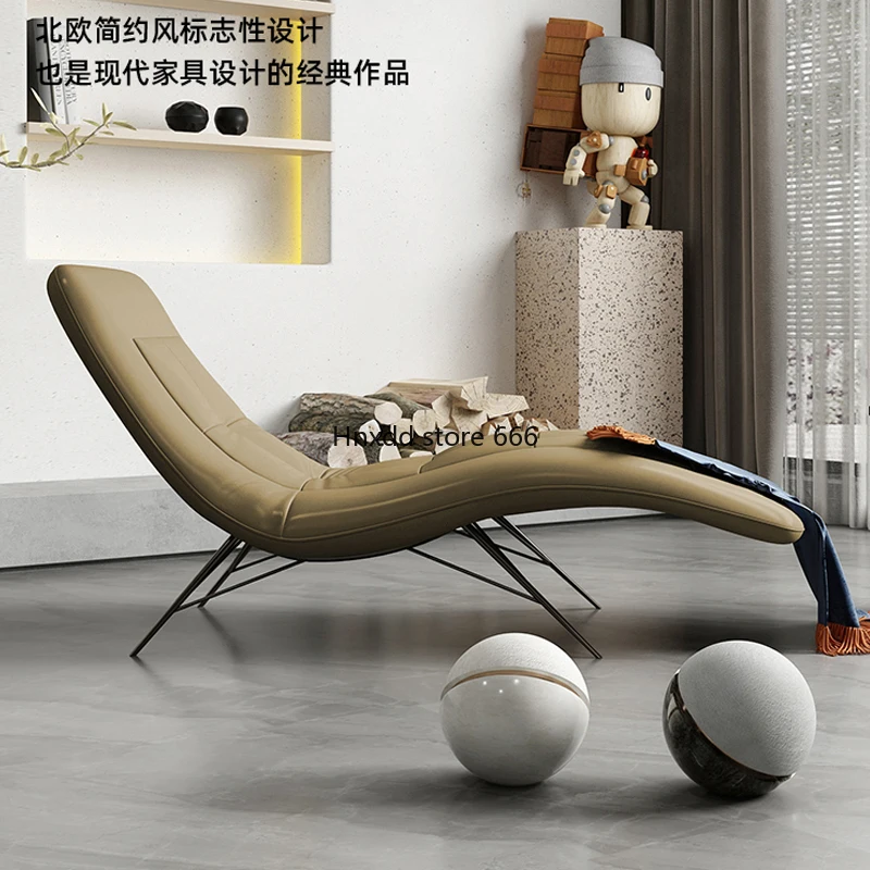 Итальянский минималистичный кожаный диван-шезлонг