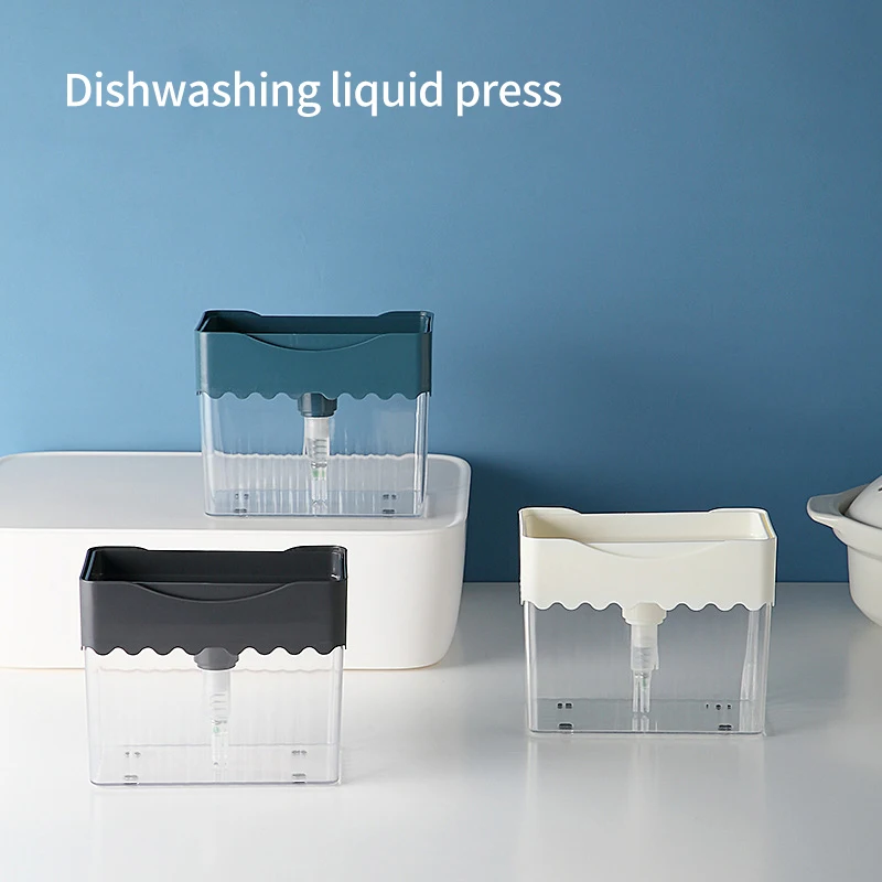 

Kitchen Cleaning Press Soap Box Clean Fine Liquid Dispenser Sponge Press Automatic Dispenser Kitchen Gadget Soap Box
